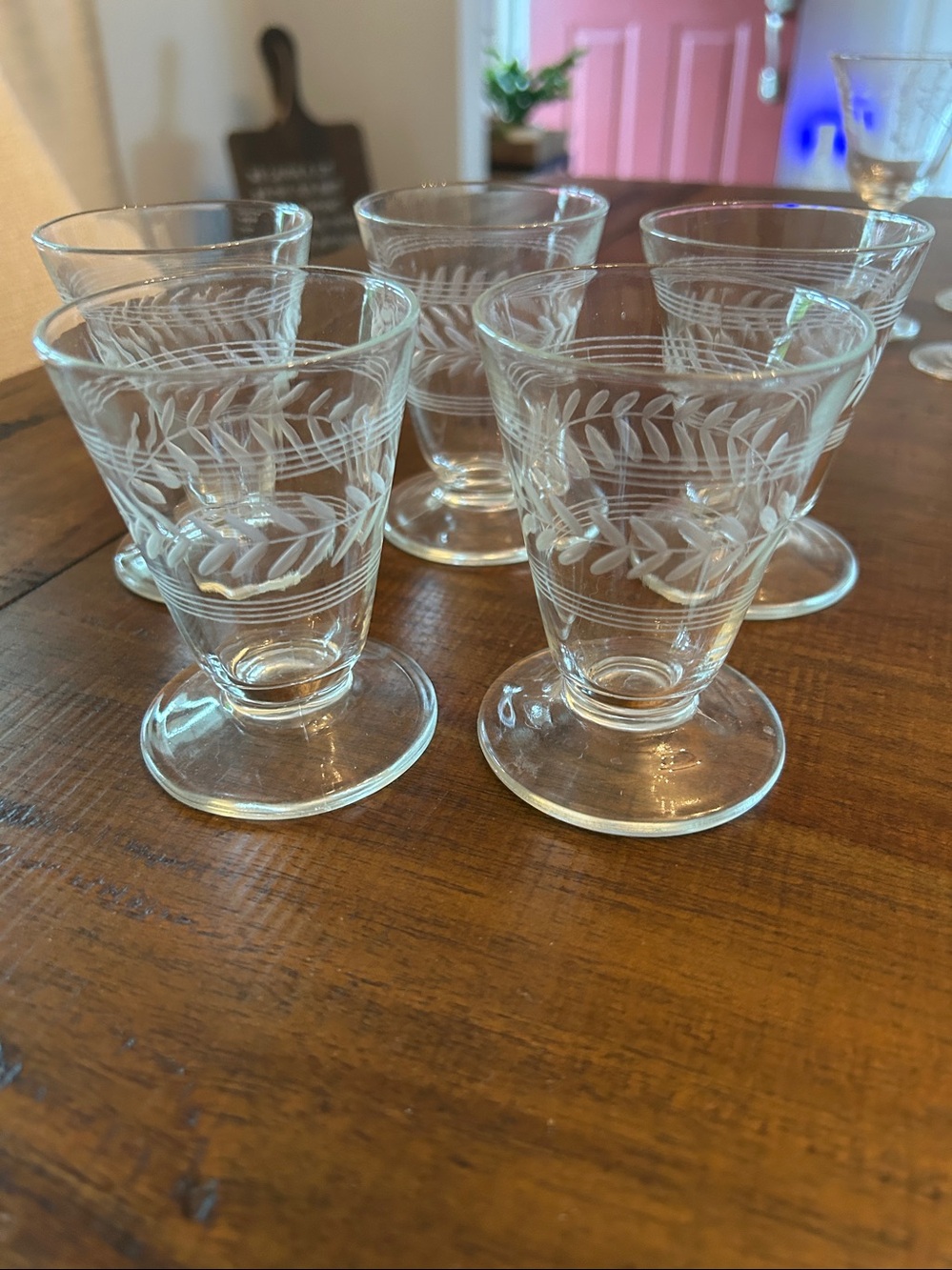 Vintage Anchor Hocking Juice glass in the Laurel Leaf Pattern (set of 5)